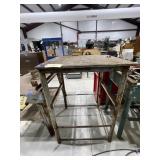 Wood Topped Metal Work Bench