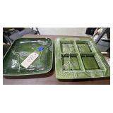 2 Pcs - Ambiance Evergreen Serving Tray & More