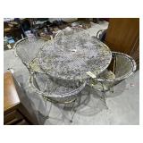 Expanded Metal Patio Table w/4 Chairs 42"Dia