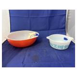 2 Pcs - Pyrex Orange Princess Mixing Bowl