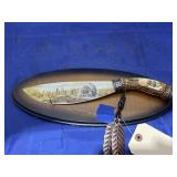Decorative Painted Knife on Display Board