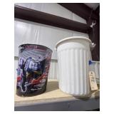 2 Pcs - McGrath Metal Trash Can & Plastic Bin