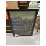 Framed Mountain Man Painting by CM Russel