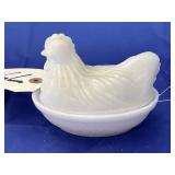 Hazel Atlas Milk Glass Hen on Nest 5'x4'
