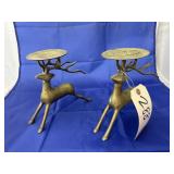 Pair Metal Reindeer Candle Holders