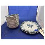 11 Pcs - Folk Craft Moose Country Dinnerware