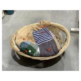 Wicker Laundry Basket w/Hand Quilt
