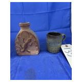 Stoneware Pitcher & Stone Southwestern Vase
