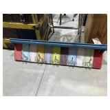 Wooden Shelf w/Coat Hangers 35"L