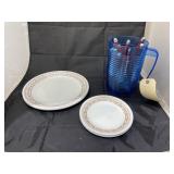 Plastic Pitcher w/Flatware - Corelle Plates & More