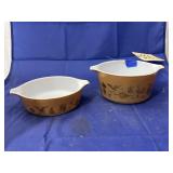 2 Pcs Pyrex - Early American Casseroles - No Lids
