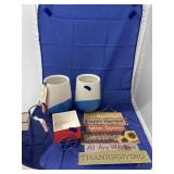 4 Pcs - Porcelain Canisters - Fall Wall Dï¿½cor