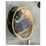 Wicker Laundry Basket w/Hand Quilt