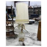 Glass/Metal Decorative Table Lamp w/Shade