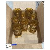 8 - Indiana Glass Parklane Amber Goblets