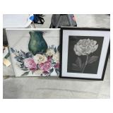 2 Pcs - Framed Wall Dï¿½cor & Painted Canvas