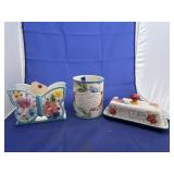 5 Pcs Pioneer Woman - Utensil Jar - Butter Tray