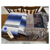 2 Pcs - Native American Style Blanket & Tapestry