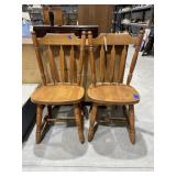 Pair Wood Dining Chairs