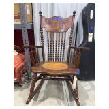 Leather Seated Rocking Chair