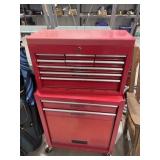 Red Tool Box 2 Pc 11 Drawers w/Bottom Storage