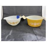 2 - Pyrex Mixing Bowls - Butterfly Gold