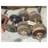 3 Pcs - Vintage Metal Dumbbells