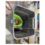 Plastic Rolling Trash Bin w/Softside Saddle Bag