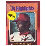 HIGH GRADE VINTAGE 1975 TOPPS HOF LOU BROCK