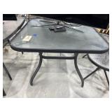 Glass Topped Patio Table 38"L x 38W x 28"H
