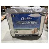 Claritin White Goose Down Comforter Sz King