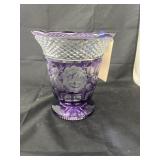 Purple Cut to Clear Glass Vase
