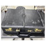 Locking Leather Briefcase - locked - w/Contents