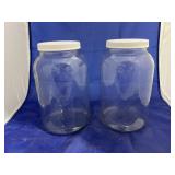 2 - Glass 1 Gal Jars w/Lids