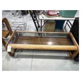 Glass Topped Wood Coffee Table