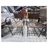 Pair Metal Patio Chairs - no cushions