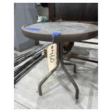 Glass Topped Outdoor Side Table 18"x19"W