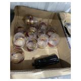 Iridescent Wine Cups & Avon Car Decanter