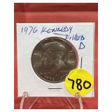 1976-D Kennedy Half Dollar - Filled D