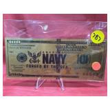 American Navy Gold Foil $100 Note