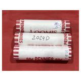 3 Rolls Pennies 2023-24-25