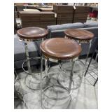 3 Pcs - Vintage Swivel Barstools 14"Dia x 32"H