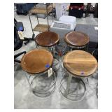4 Vintage Swivel Counter Height Stools 14"Dia