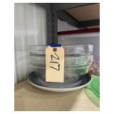3 Pcs - Clear Glass Mixing Bowl & Serving Platter