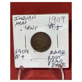 1909 Indian Head Cent Rare Last Year of Series