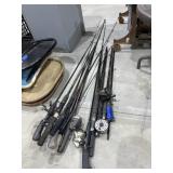 Pile of Assorted Fishing Rods & Reels