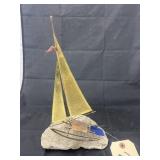 Metal/Rock Sailboat Dï¿½cor