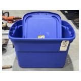Blue Plastic Bin w/Lid