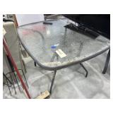 Glass Topped Patio Table 40"L x 39"W x 28"H