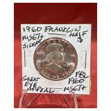 1960 Franklin Half $ Great Eye Appeal MS67